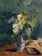(image for) Handmade oil painting Copy paintings of famous artists Paul Gauguin paintings Lilac Bouquet 1885
