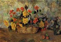 (image for) Paul Gauguin paintings Nasturtiums and Dahlias in a Basket 1884