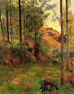 (image for) Paul Gauguin paintings artwork Path down to the Aven 1888