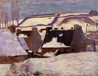 (image for) Paul Gauguin paintings artwork Pont Aven in the Snow 1888
