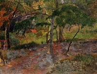 (image for) Handmade Oil painting for home canvas, oil painting framed canvas for living room River under the Trees Martinique 1887