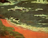 Reproduction of Paul Gauguin painting Beach at Le Pouldu 1889