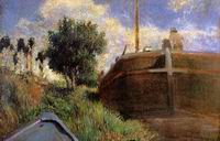 Reproduction of Paul Gauguin painting artwork Blue Barge 1882