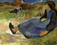 (image for) Handmade Oil painting for home canvas, oil painting framed canvas for living room Seated Breton Girl 1889