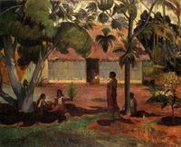 (image for) Handmade Oil painting for home canvas, oil painting framed canvas for living room Te Ra'au Rahi (aka The Large Tree) 1891