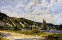 (image for) Handmade Oil painting for home canvas, oil painting framed canvas for living room The Cliffs of Le Bouille 1884