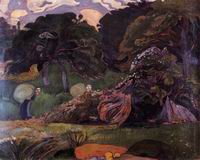 Paul Gauguin paintings artwork Brittany Landscape 1889