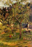 (image for) Paul Gauguin Children in the Pasture (aka Orchard below Bihor