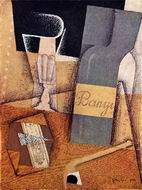 (image for) Handmade Oil painting for home canvas, oil painting framed canvas for living room The Bottle of Banyuls 1914
