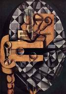 (image for) Handmade oil painting Copy paintings of famous artists Guitar Glasses and Bottle 1914