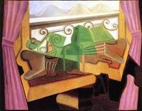 (image for) Handmade oil painting Copy paintings of famous artists Open Window with Hills 1923