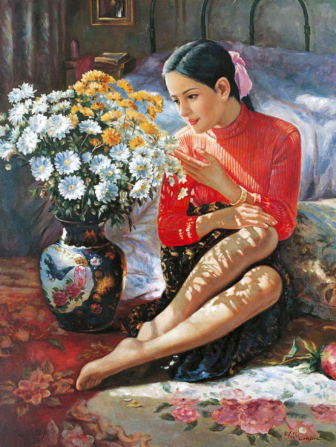 (image for) Handmade oil painting Copy paintings of famous artists Guan Zeju paintings Contemporary Chinese art