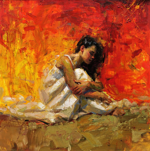 (image for) Handmade oil painting Copy paintings of famous artists artist Henry Asencio's oil paintings,daydream - Click Image to Close