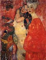 (image for) Gustav Klimt Paintings Artwork Girl-friends 1916-18