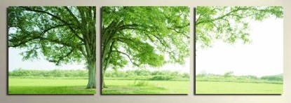 (image for) Green tree modern abstract art oil painting on canvas 3 pics - Click Image to Close