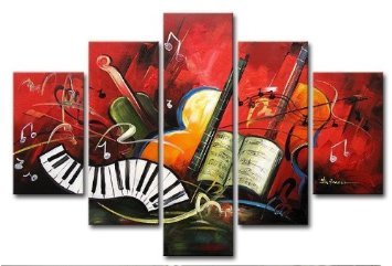 (image for) The Music Score Modern Abstract Oil Painting on canvas