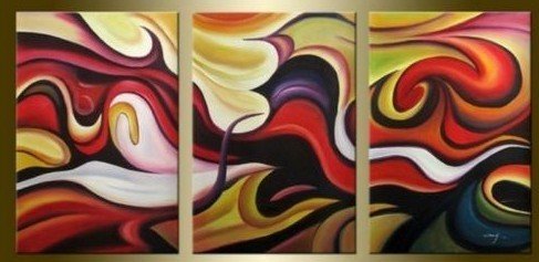 (image for) Modern Abstract Huge Wall Art Oil Painting on canvas 3 pcs - Click Image to Close