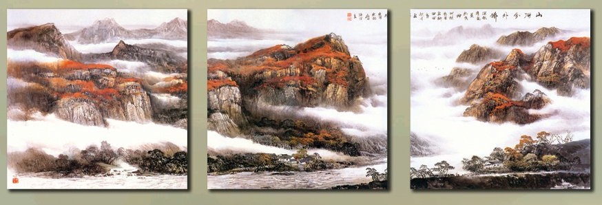 (image for) The Mount Huang Modern Wall Art Oil Painting for Home Decals