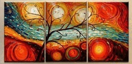 (image for) Colorful tree Modern Abstract Art oil painting on canvas 3 pics - Click Image to Close