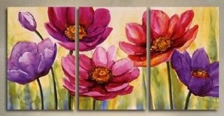 (image for) Spring Flowers Modern Abstract Wall art Oil Painting on canvas - Click Image to Close