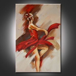 (image for) Dancing Alone Modern Abstract Painting on Canvas - Click Image to Close