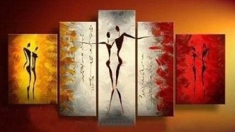 (image for) Love - Shall We Dance Modern Abstract Art on canvas 5 pcs