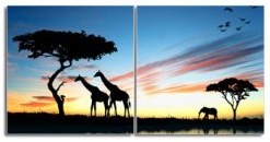 (image for) The Setting Sun and The Giraffe Modern Abstract Art On Canvas - Click Image to Close