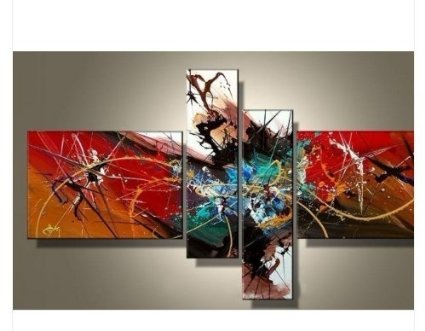 (image for) Modern Abstract Beautiful Wall Decor Flower On Canvas Of 4 pcs