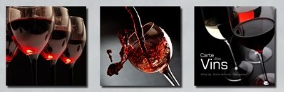 (image for) Modern Abstract Oil Painting On Canvas with Vintage wine 3 pcs - Click Image to Close