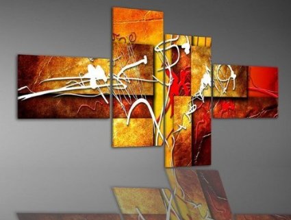 (image for) Colorful Wall Line Modern Abstract Oil Painting on canvas
