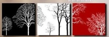 (image for) Large Abstract Tree Modern Home Oil Painting 3 pcs