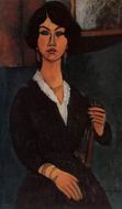 (image for) Amedeo Modigliani Paintings artwork Handmade Oil painting for home canvas, oil painting framed canvas for living room Almaisa 1916