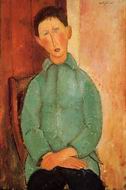 (image for) Handmade oil painting Copy paintings of famous artists Boy in a Blue Shirt 1918