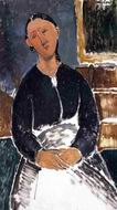 (image for) Handmade Oil painting for home canvas, oil painting framed canvas for living room Serving Woman (aka La Fantesca) 1915