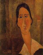 (image for) Handmade oil painting Copy paintings of famous artists Jeanne Hebuterne with White Collar 1919