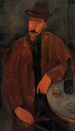 (image for) Handmade oil painting Copy paintings of famous artists Man with a Glass of Wine 1918