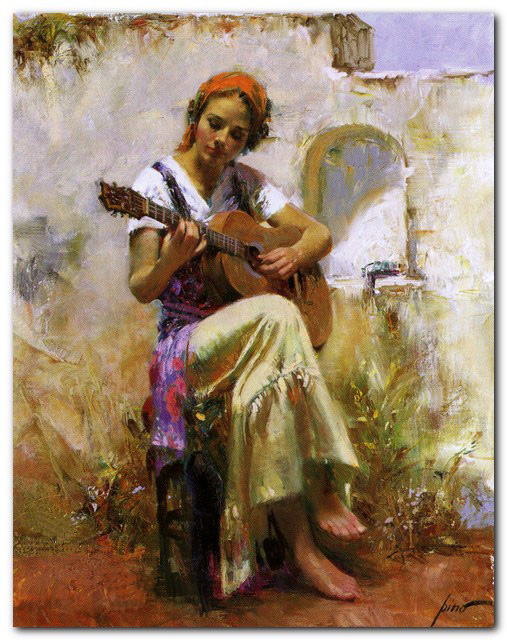 (image for) Handmade oil painting Copy paintings of famous artists Pino style Little impression oil paintings - Click Image to Close