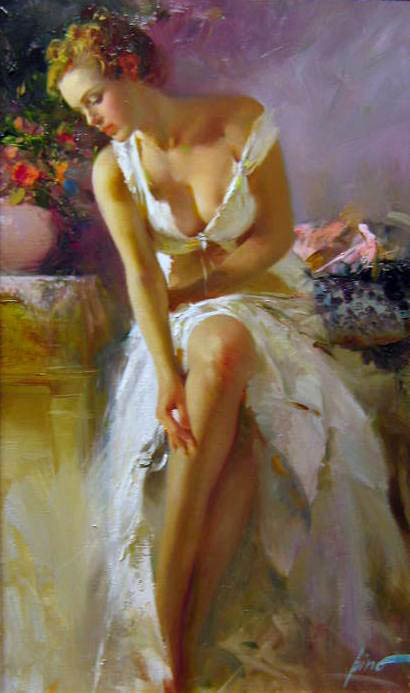 (image for) Pino Daeni oil paintings Angelica Reproductions on canvas