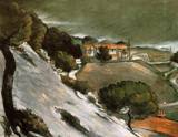 (image for) Handmade Oil painting for home canvas, oil painting framed canvas for living room L'Estaque under Snow 1870 - Click Image to Close