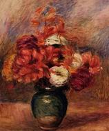 (image for) Renoir painting Flowers in a Green Vase - Dahlilas and Asters 1