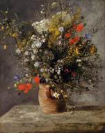 (image for) Pierre-Auguste Renoir paintings artwork Flowers in a Vase 1866