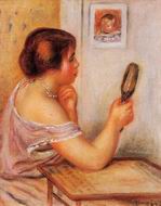 (image for) Renoir painting Gabrielle Holding a Mirror with a Portrait of C