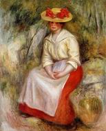 (image for) Pierre-Auguste Renoir paintings Gabrielle in a Straw Hat 1900