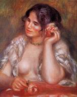 (image for) Pierre-Auguste Renoir paintings artwork Gabrielle Mending 1908