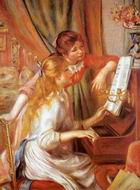 (image for) Pierre-Auguste Renoir paintings artwork Girls at the Piano 1892