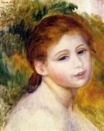 (image for) Pierre-Auguste Renoir paintings artwork Head of a Woman 1887