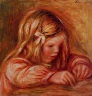 (image for) Handmade Oil painting for home canvas, oil painting framed canvas for living room Jean Renoir Reading 1901