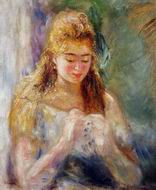 (image for) Handmade oil painting Copy paintings of famous artists La Couseuse 1874-1876