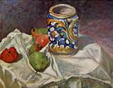 (image for) Handmade Oil painting for home canvas, oil painting framed canvas for living room Still Life with Italian Earthenware 1873 1874
