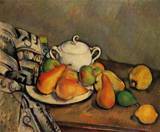 (image for) Handmade Oil painting for home canvas, oil painting framed canvas for living room Sugarbowl Pears and Tablecloth 1893 1894